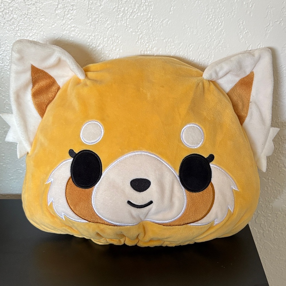 Aggretsuko Reversible Cute Yellow Plush Pillow